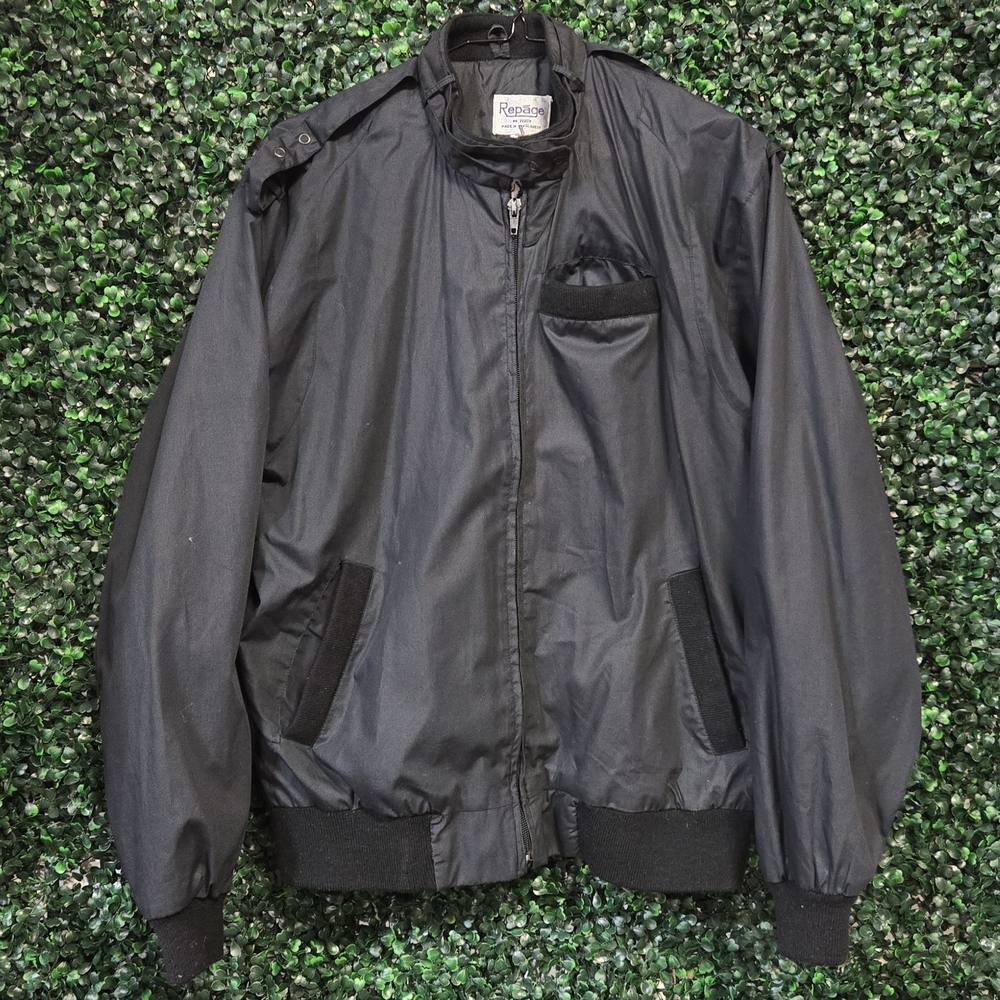Men's Classic Black Members Only Style Jacket